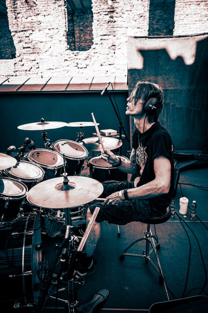 Demonic-eyed drummer